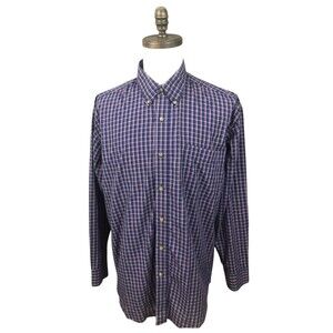 Wrangler Riata XL Shirt Blue Red Plaid Mens Button Down Shirt